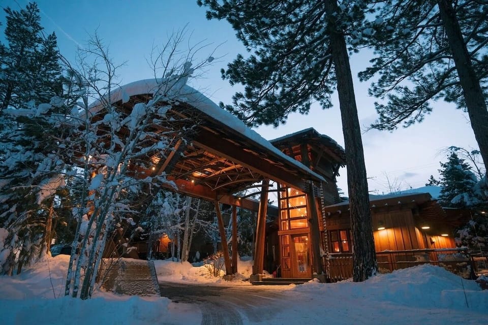 Step into a glowing retreat after a day outdoors.