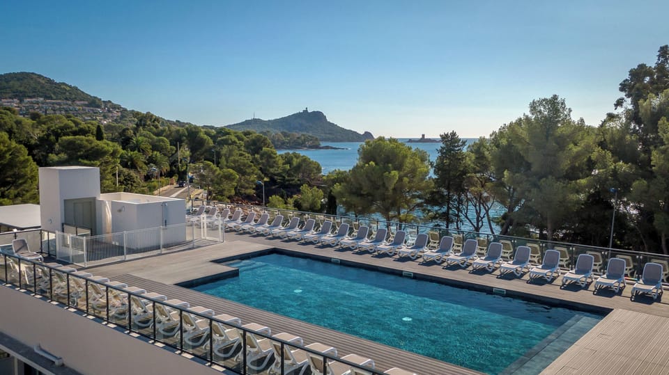 Jump in the beautiful and refreshing outdoor pool.