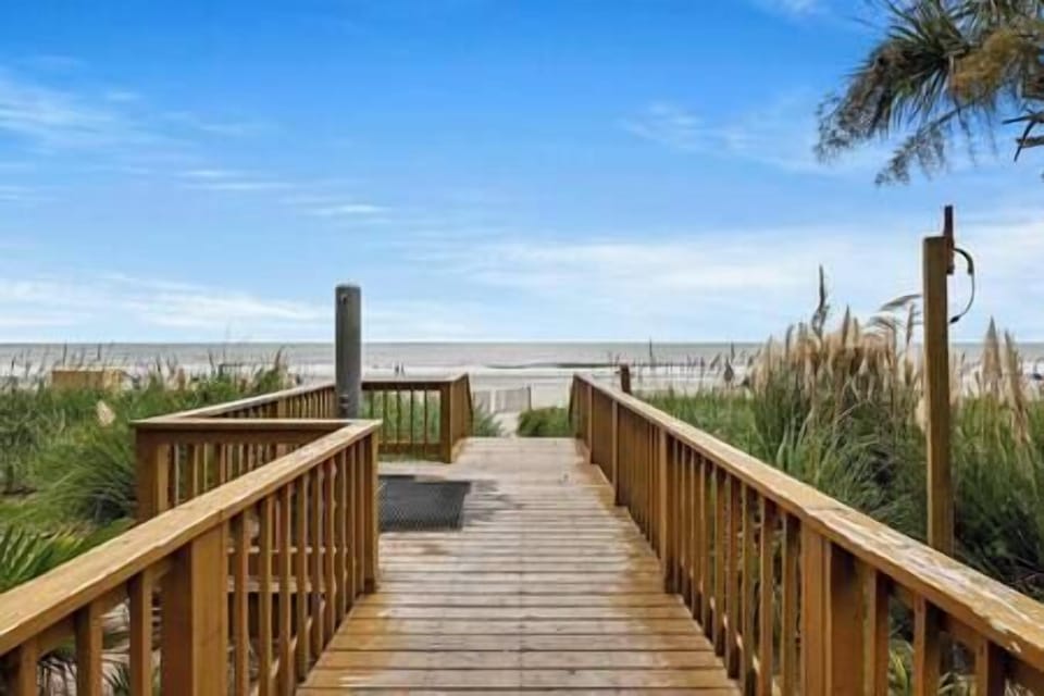 Walkway from the resort onto beach.