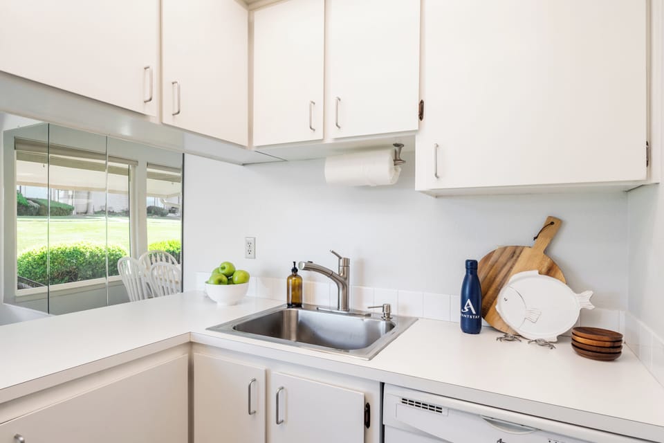 Enjoy serene outdoor views right from the kitchen.