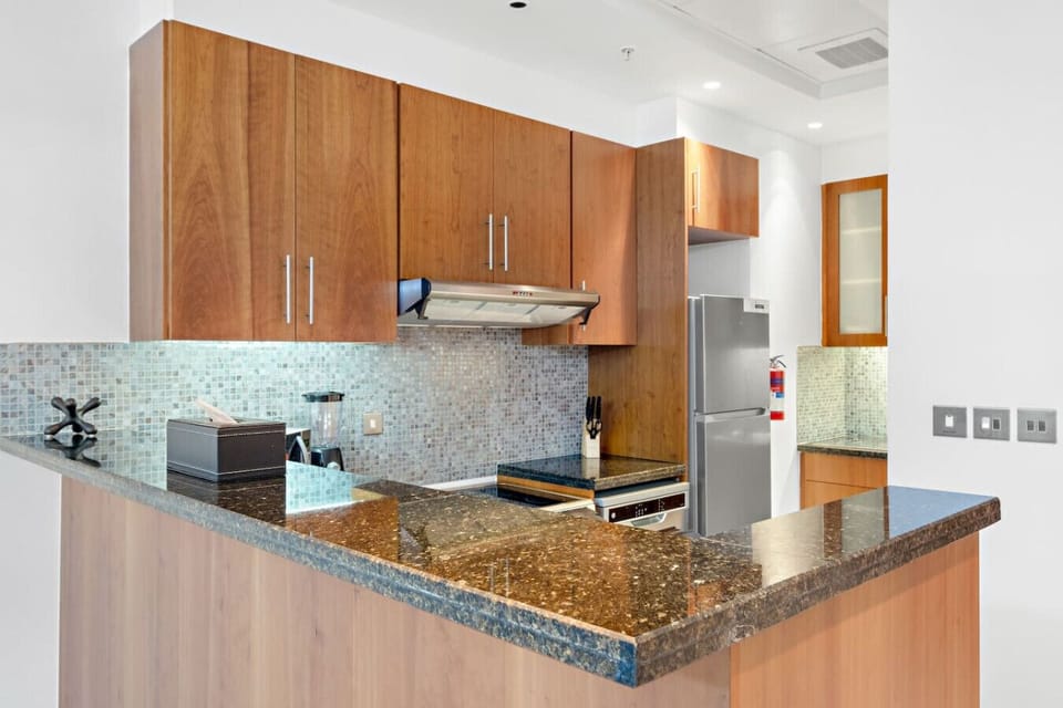 Kitchen: Modern elegance with sleek countertops, perfect for culinary adventures in Dubai!