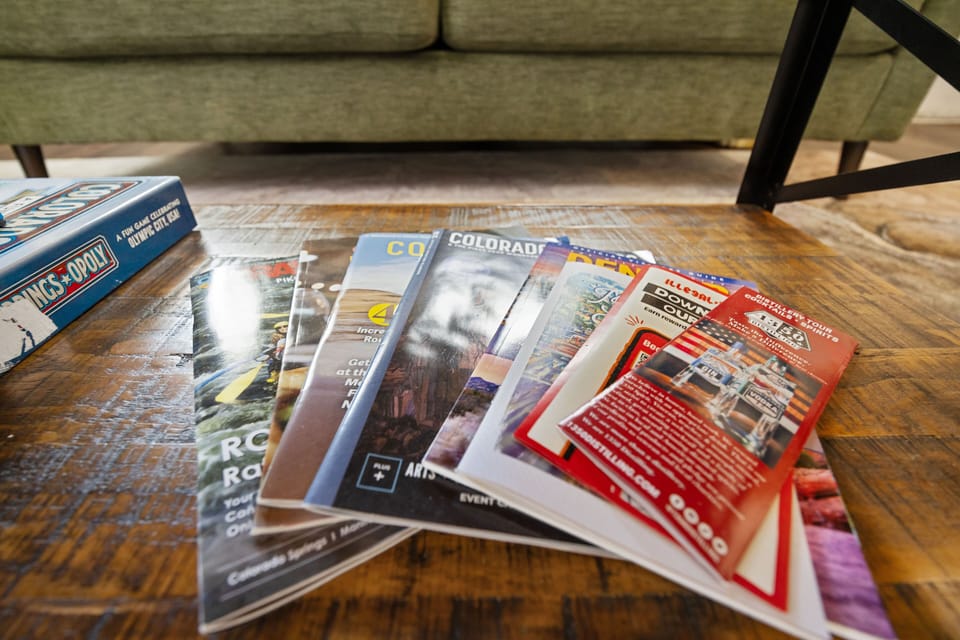 Brochures about things to do in the area