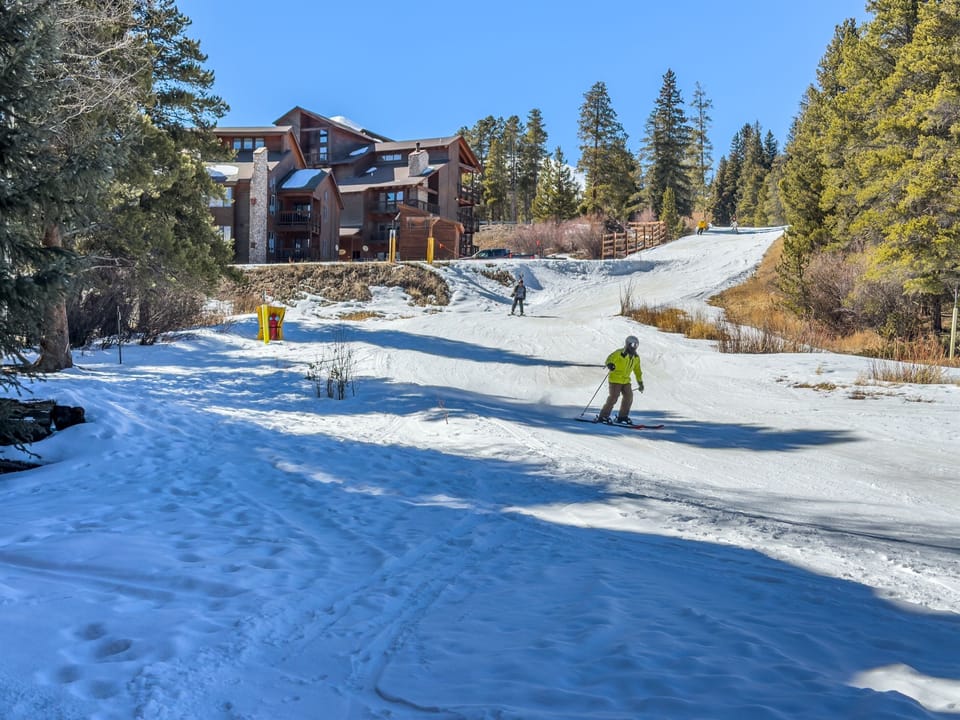 Four O'Clock Ski Run Passing by our Deck