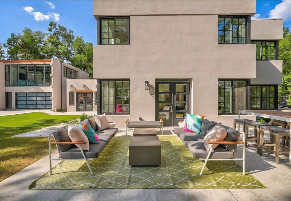 This comfortable space is perfect for enjoying a cup of coffee in the morning or a glass of wine in the evening.