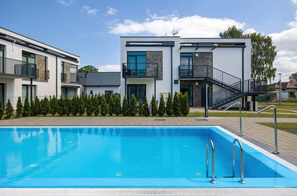 Seasonal swimming pool.