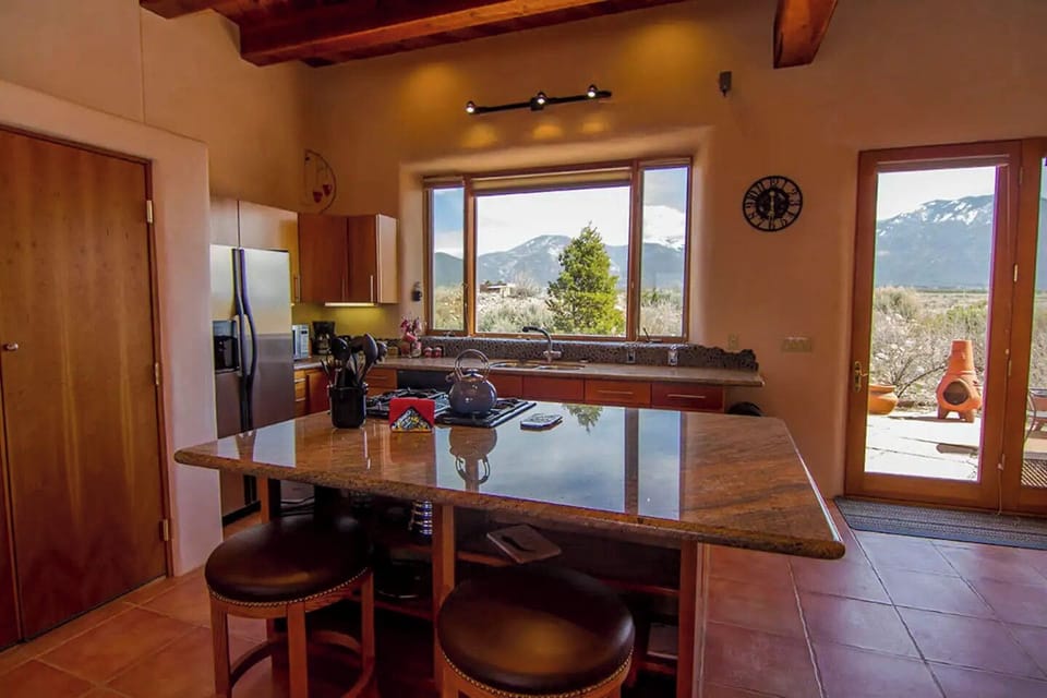 Bar stool seating in kitchen