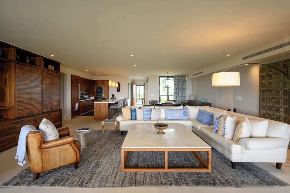 Elegant lounge with ocean views
