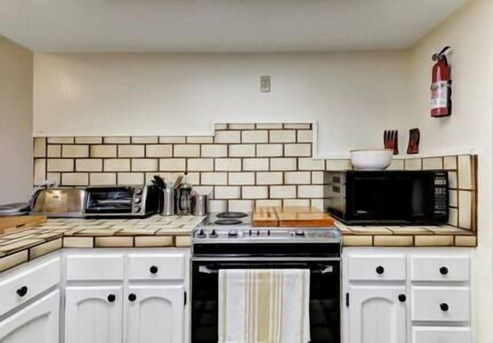 Stove, microwave and toaster oven