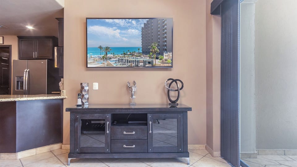 The TV and entertainment center