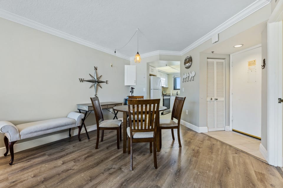 Dining room and living areas off the entrance.