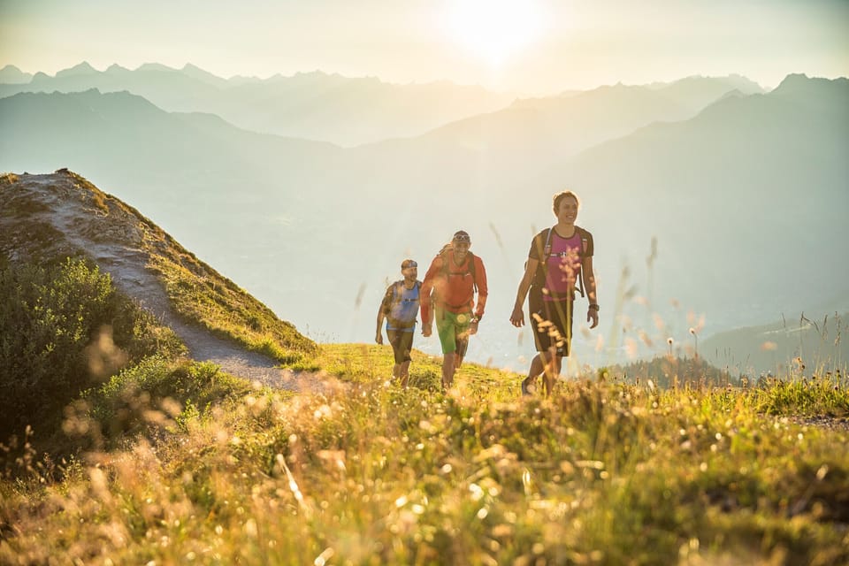 A hiking trail with beautiful views of the mountains.