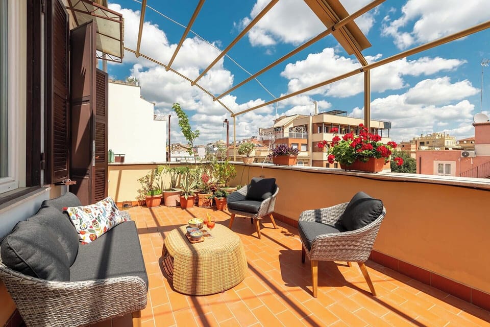 Lovely spot to sit on the terrace off bedroom 1.