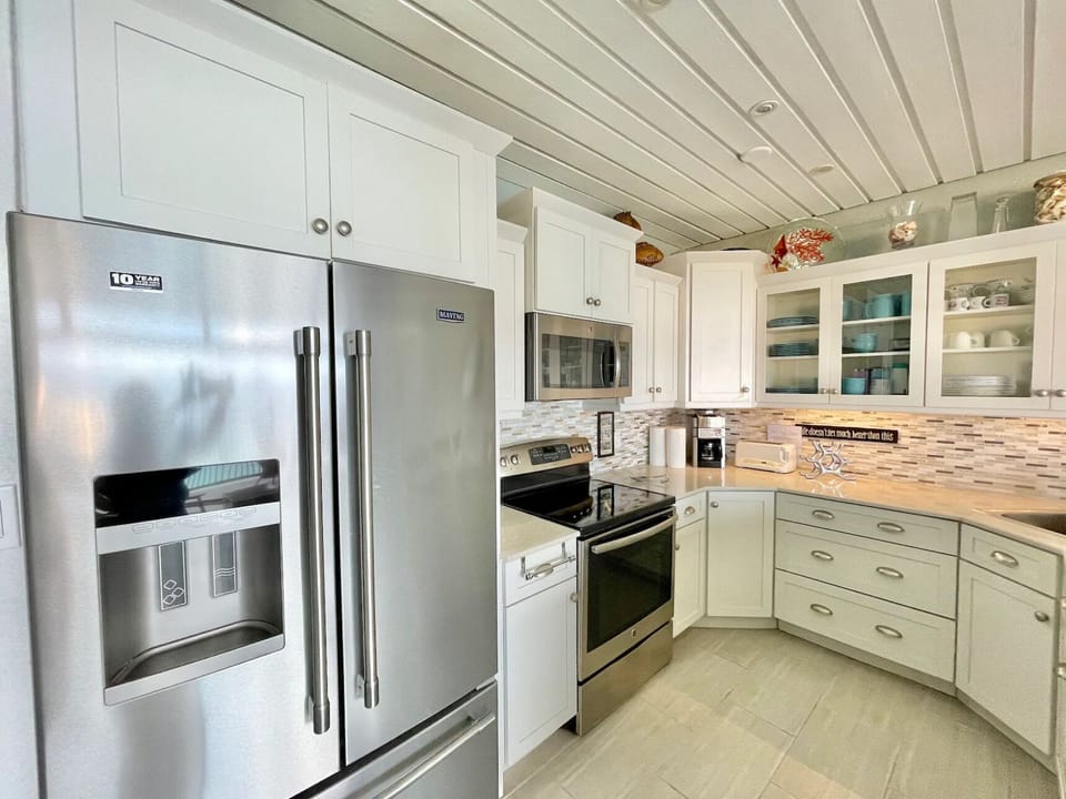 Updated and remodeled kitchen with full size refrigerator/freezer