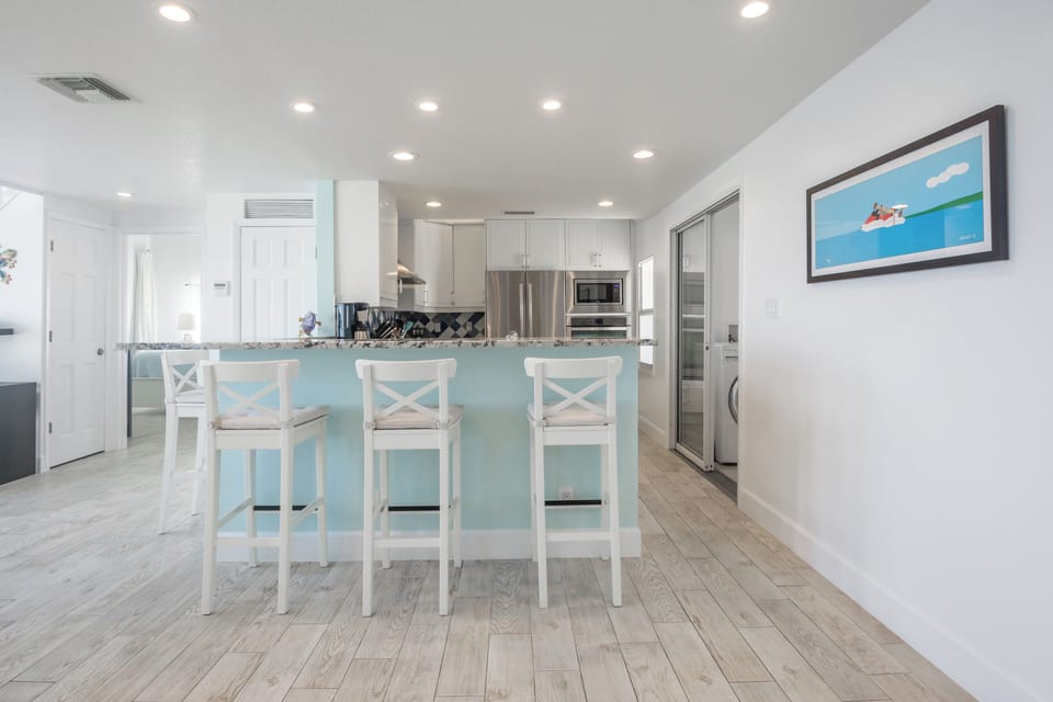 Kitchen with stainless steal appliances and everything you need to cook 