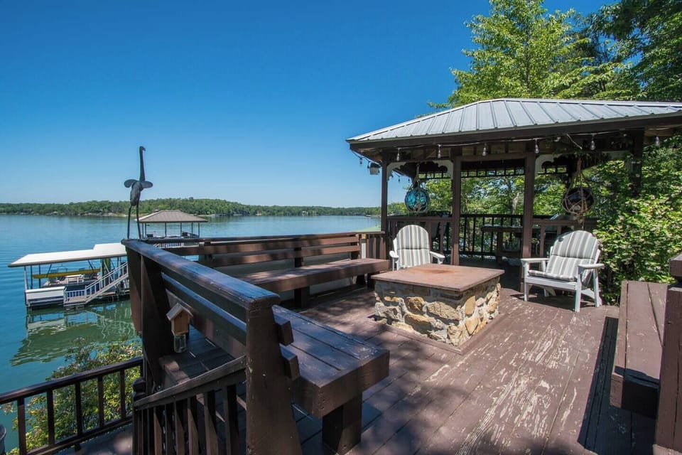 Gazebo with fire pit and gas grill