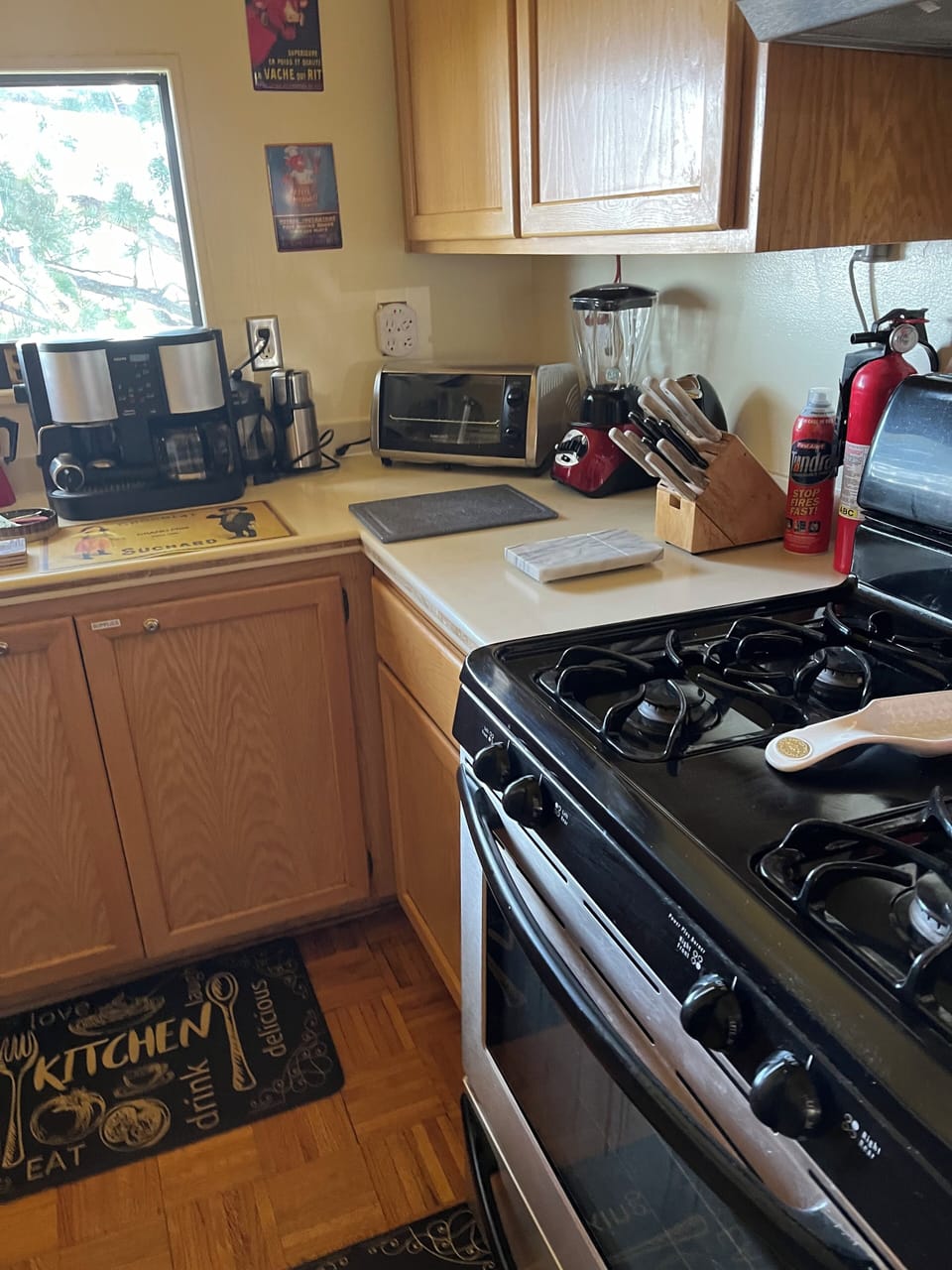 Propane gas stove.