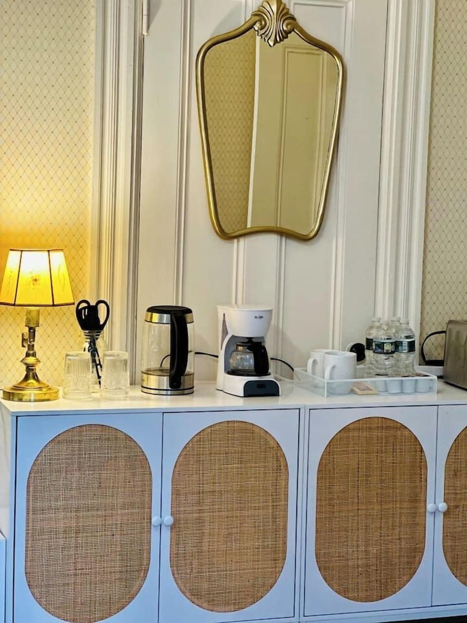 Cozy corner with a coffee station for a peaceful morning start