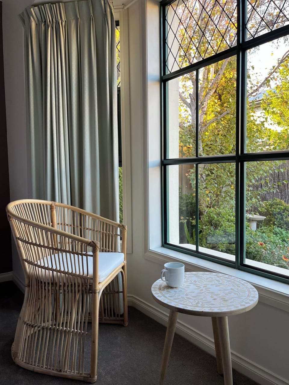 retreat to the master bedroom for a quiet moment