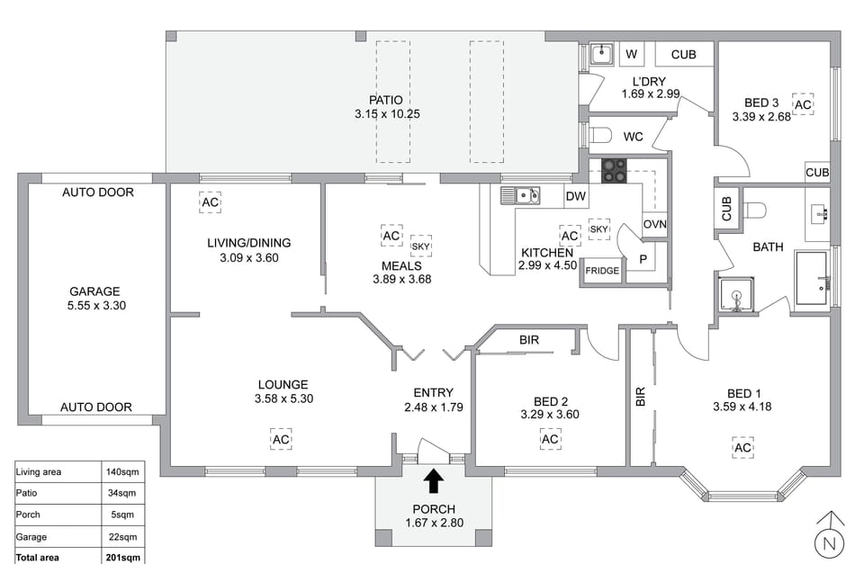 floor plan of your spacious, north facing beachside retreat