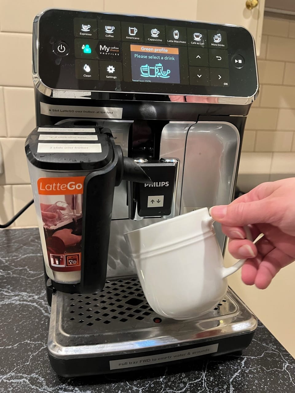 Enjoy espresso at the push of a button