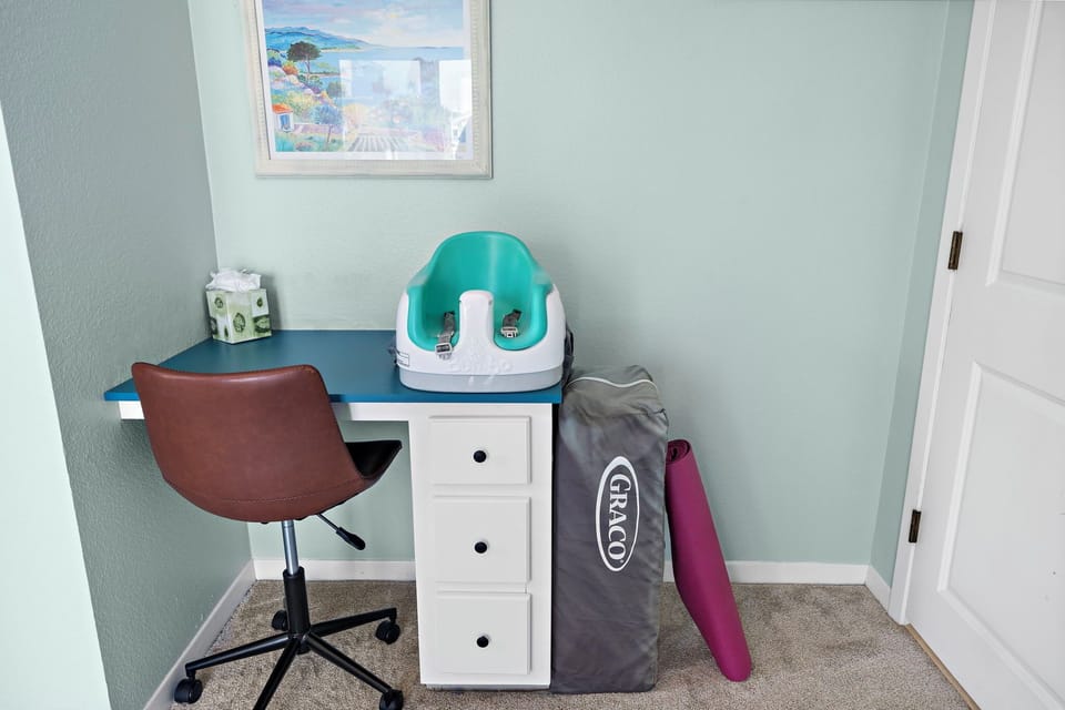 Pack N Play & Bumbo & yoga mat available so you don't have to pack as much!