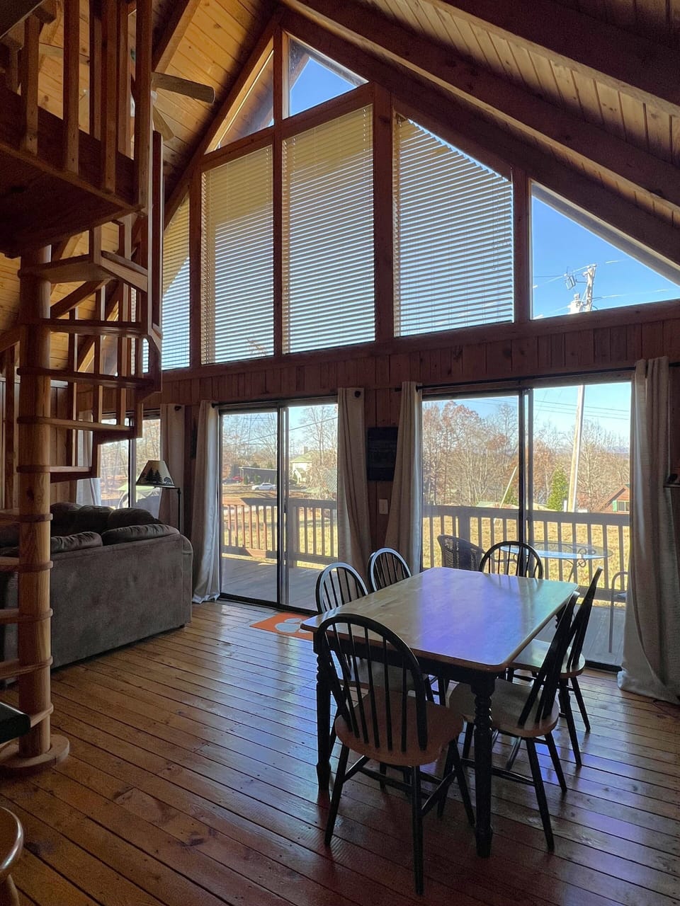 Large windows on backside of cabin