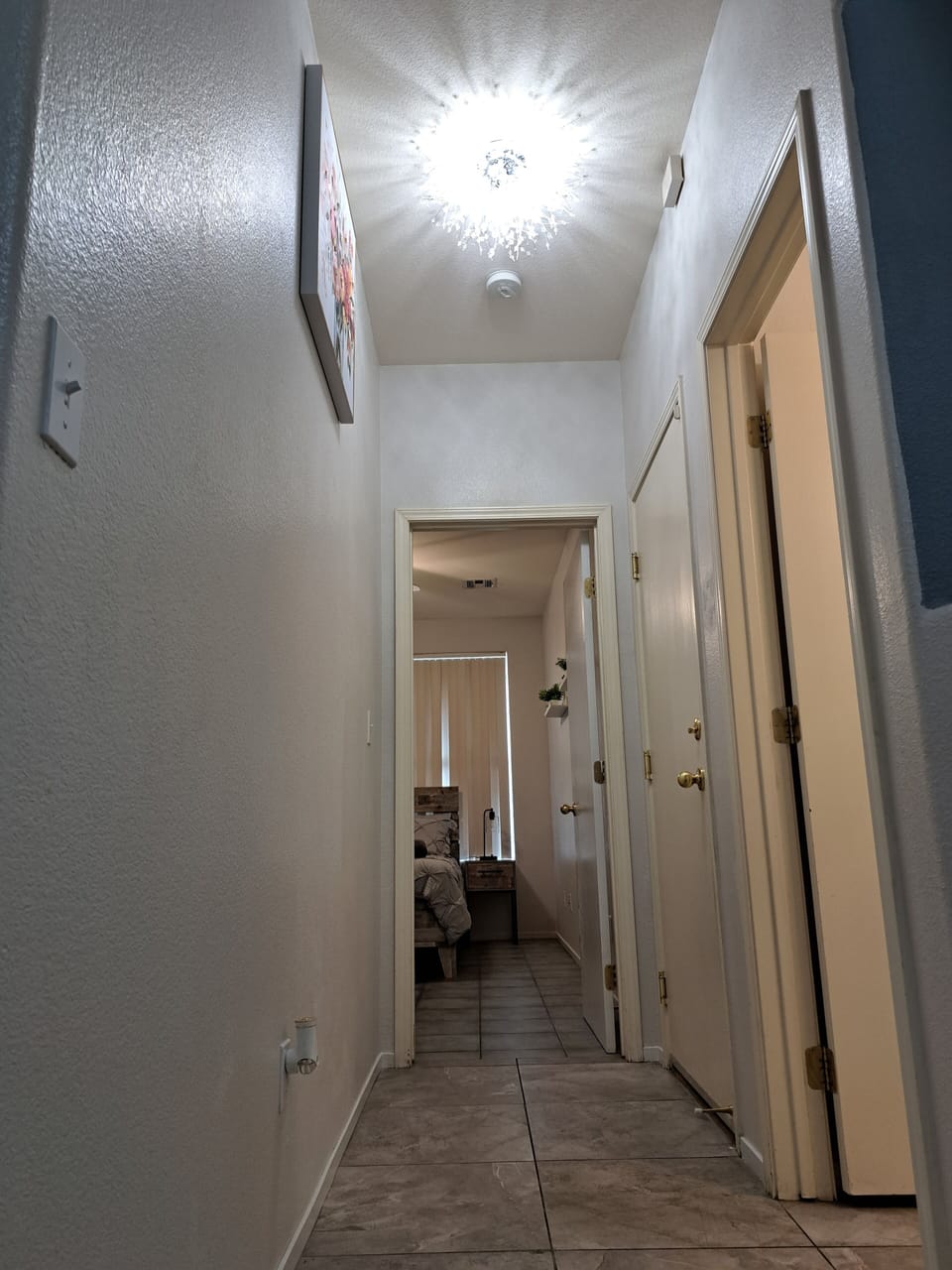 The hallway from the guest's room to the other guest's rooms.