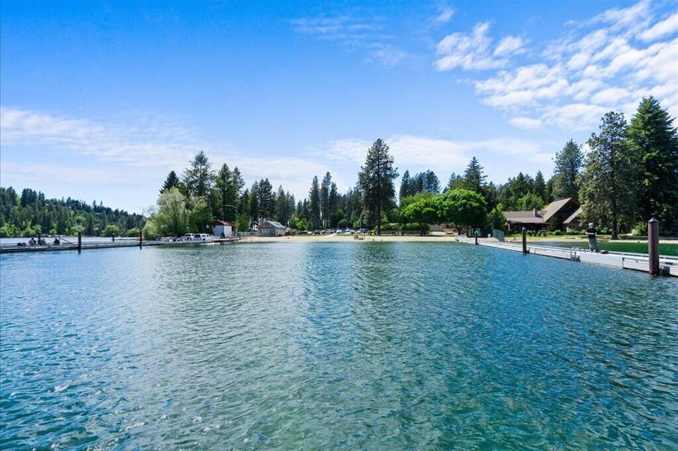 Honeysuckle beach at Hayden Lake is a 10-min walk/ 2-3 min drive away!  