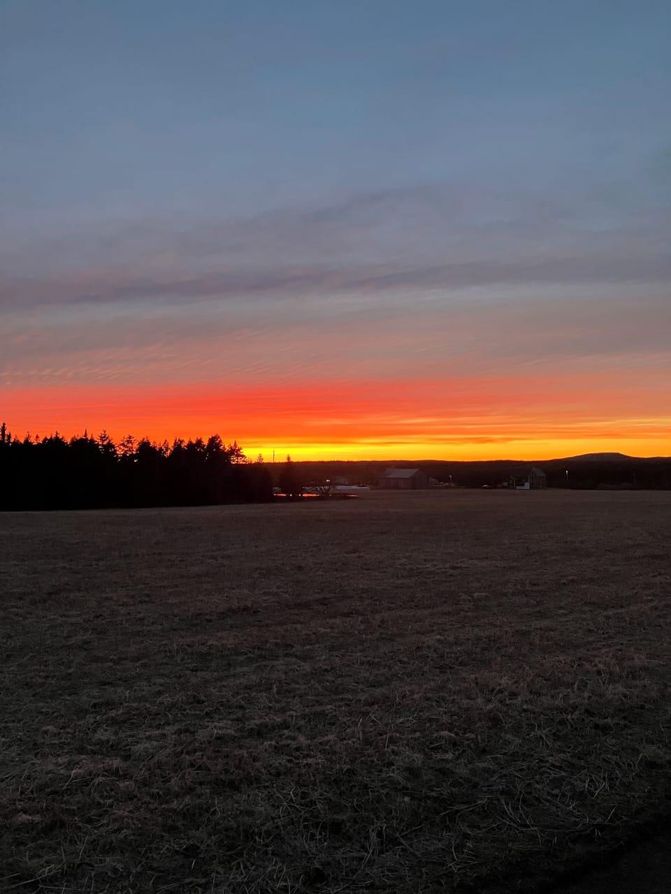Sunset view from the back patio of the cottage