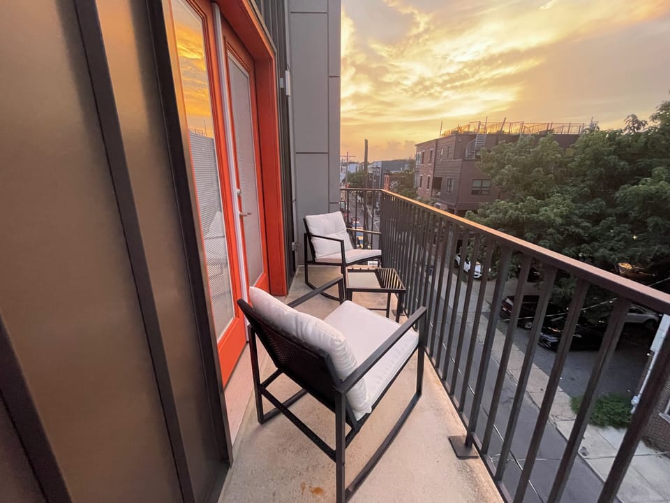 Lovely juliet balcony off the living room, with views of Northern Liberties