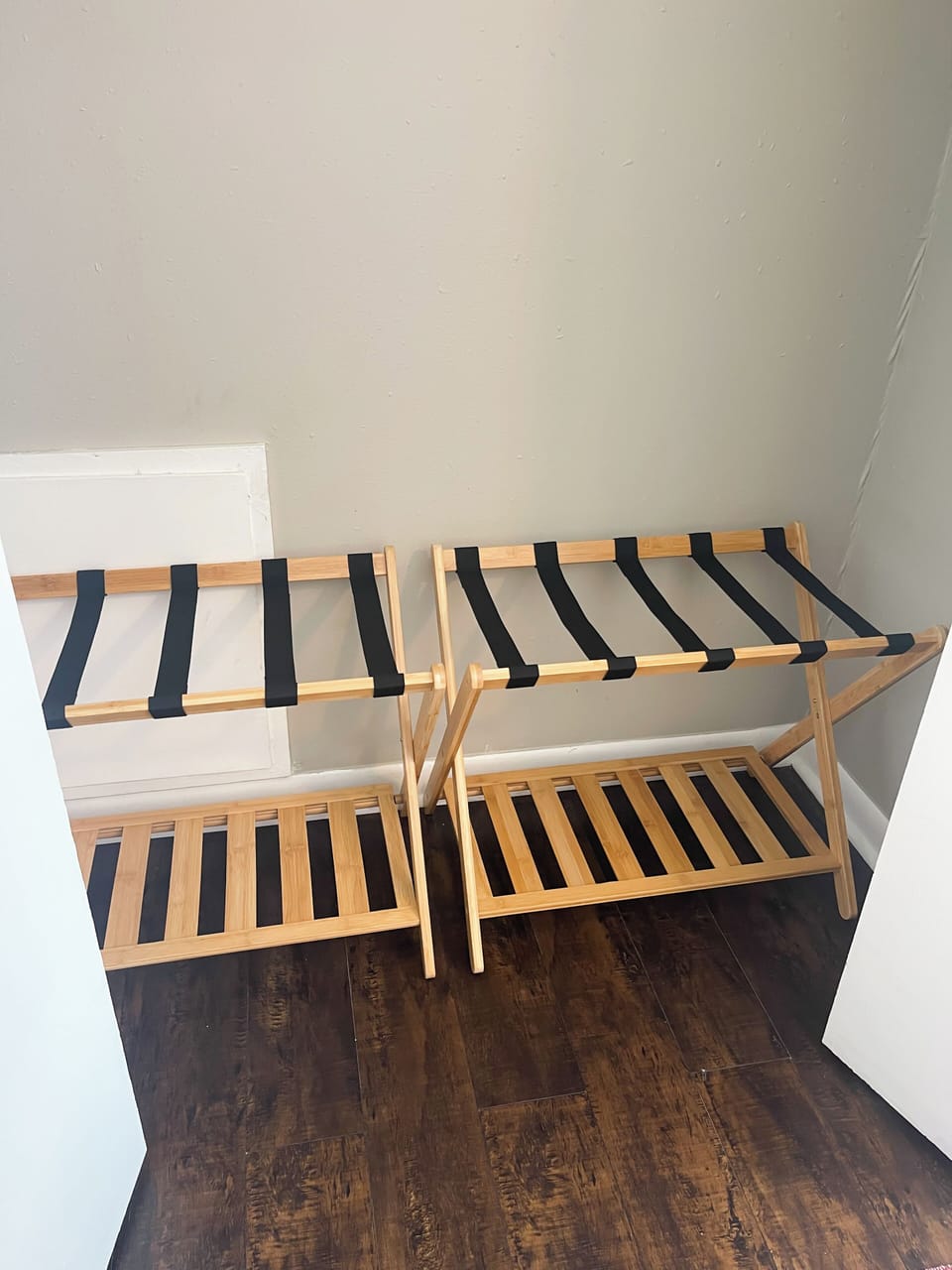 Luggage Rack/Shoe Holders are in every bedroom area. 2 per room 