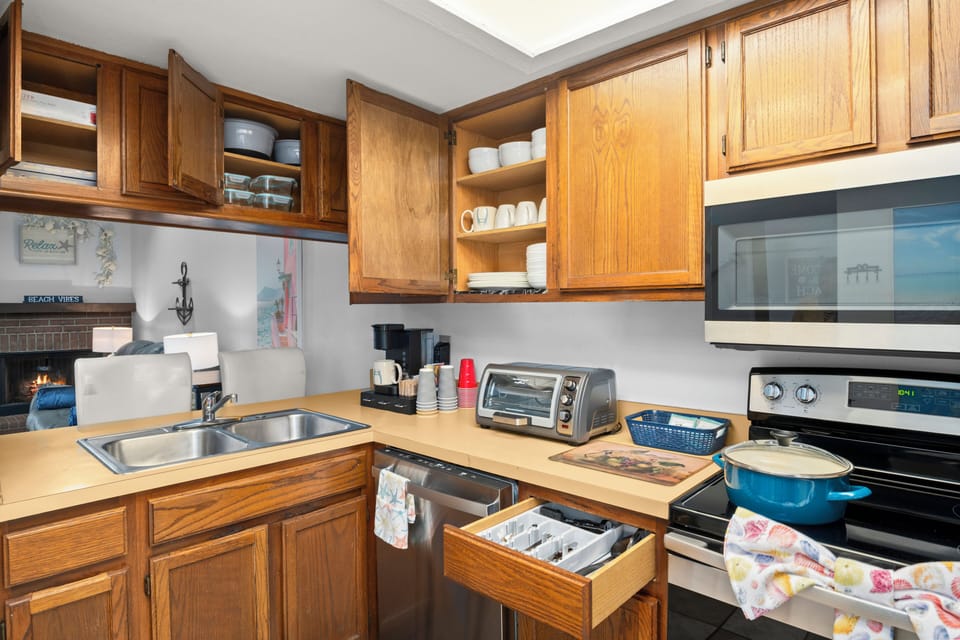 Our fully stocked kitchen!