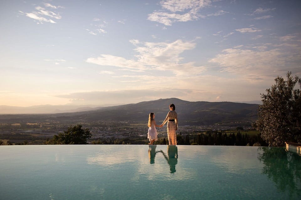 Wonderful pool with of the villa for rent near Florence