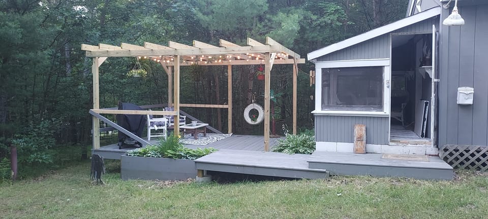 New Pergola with party lights 