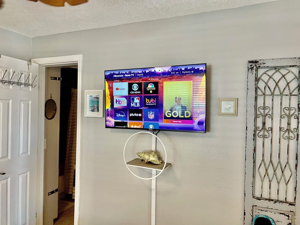 45" Smart TV on Bedroom wall