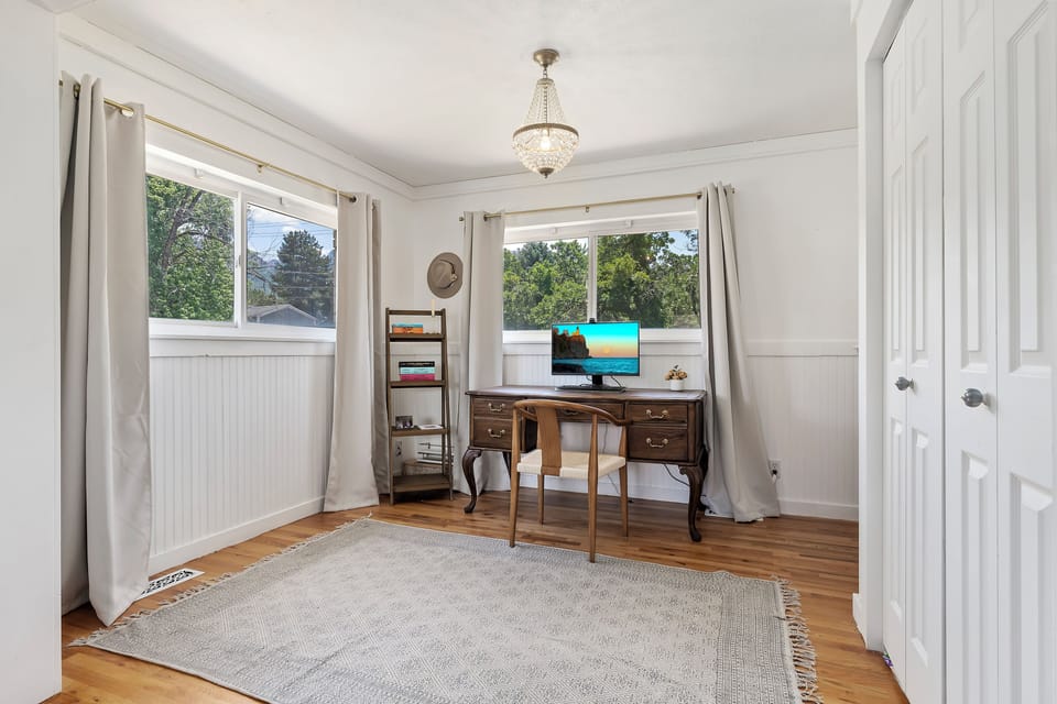 Separate desk areas are great for working from home