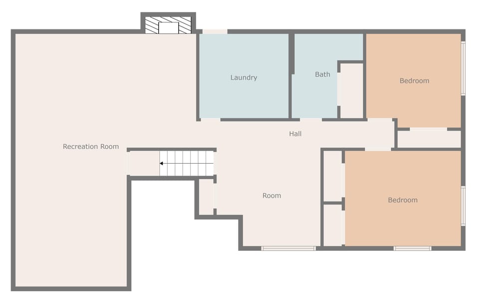 Huge basement with 7ft ceilings and extra large living area