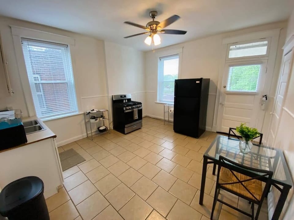 Living/dining area with TV · open floor plan