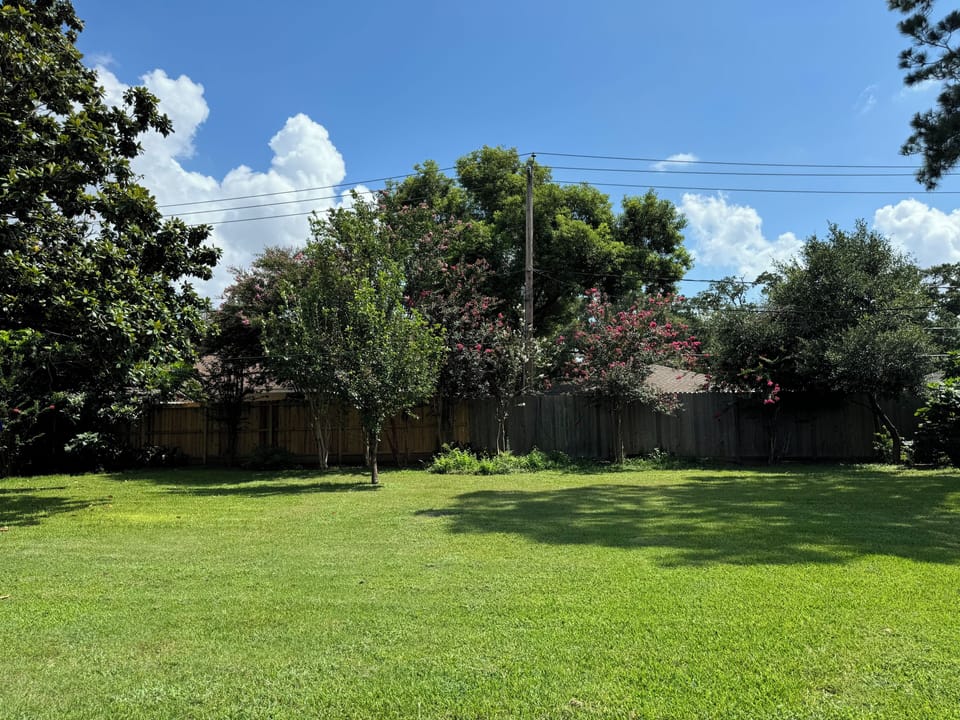 Private, quiet backyard