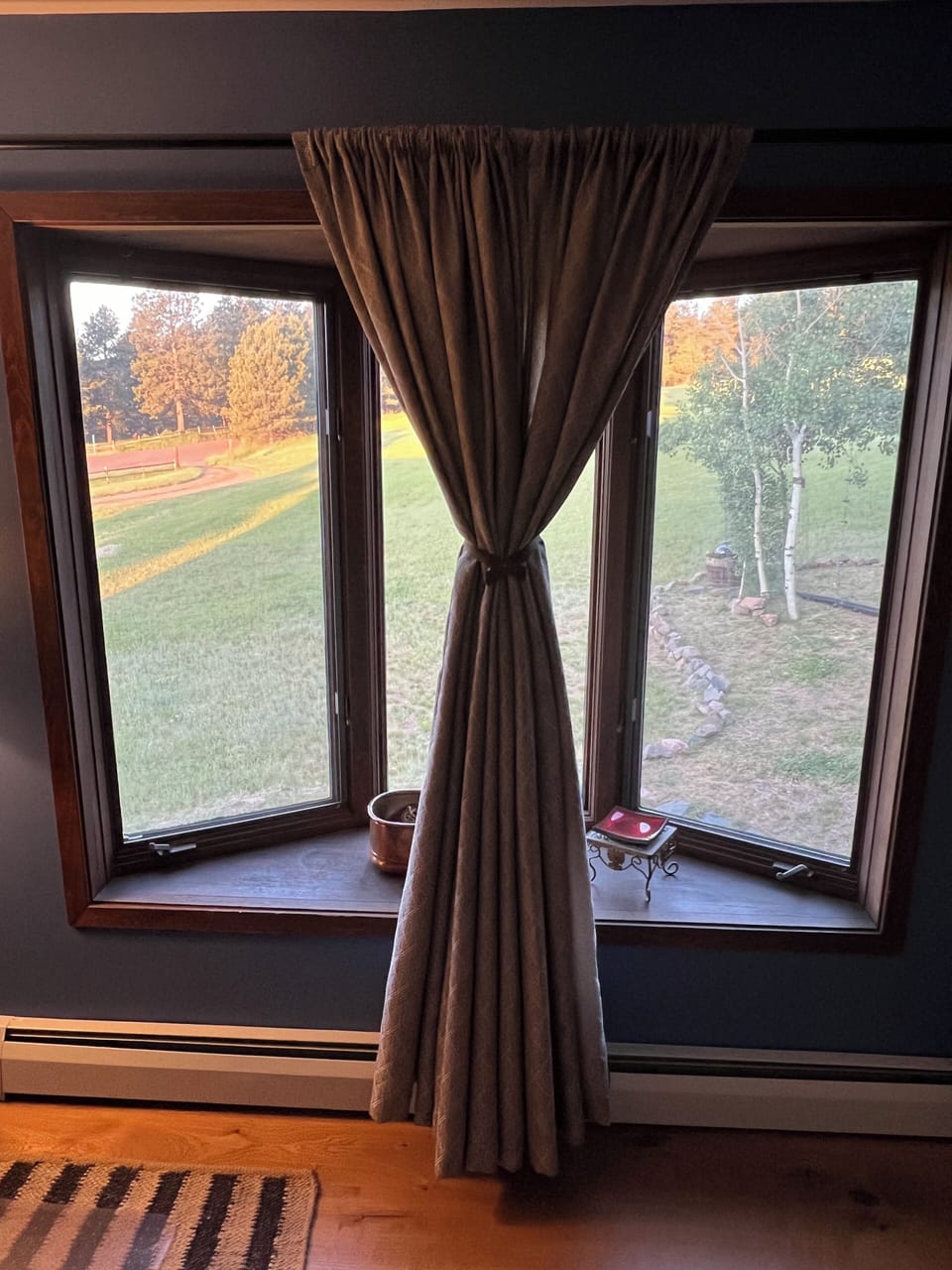 Views from
Bay window in main level second master bedroom.