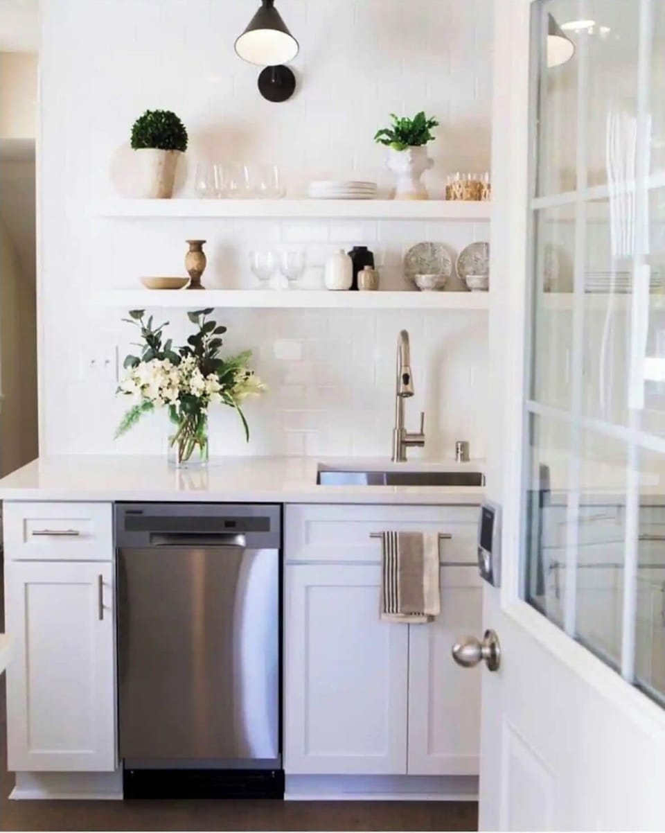 Fully stocked kitchen. 