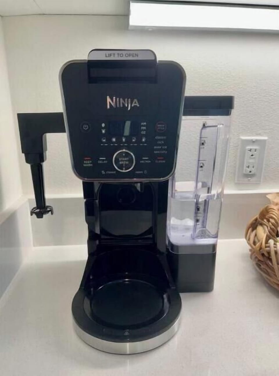 full pot or k cups with frothed on the side. 