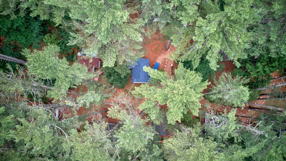 Aerial view of the property
