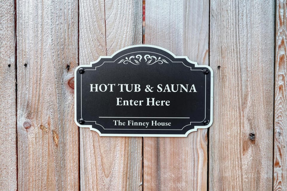 The hot tub and sauna are shared amenities for all guests of The Finney House.