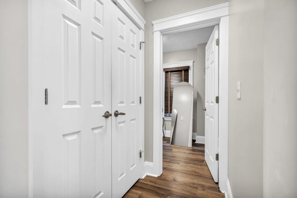 Head into the expansive king-size closet, designed with plenty of room and thoughtful organization to make finding your clothes a breeze.