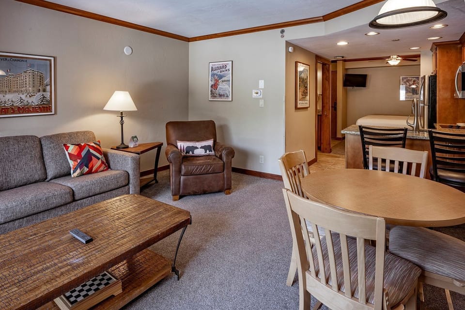 Gather in the inviting living room, perfect for unwinding after the slopes.