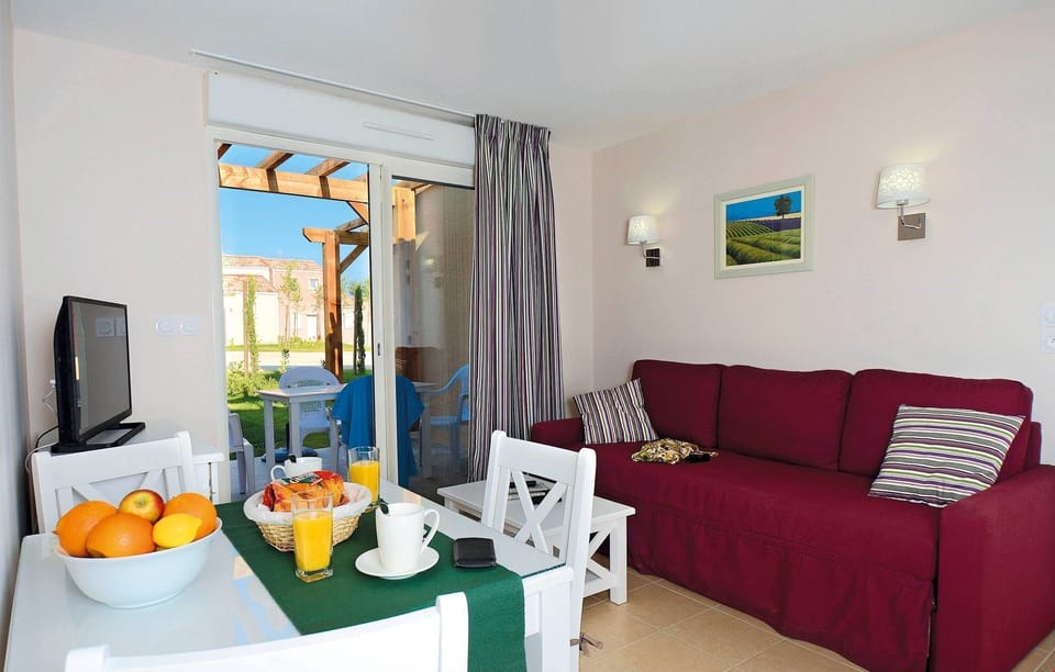 Lounge on the plush sofa at the end of the day and watch the TV with your group