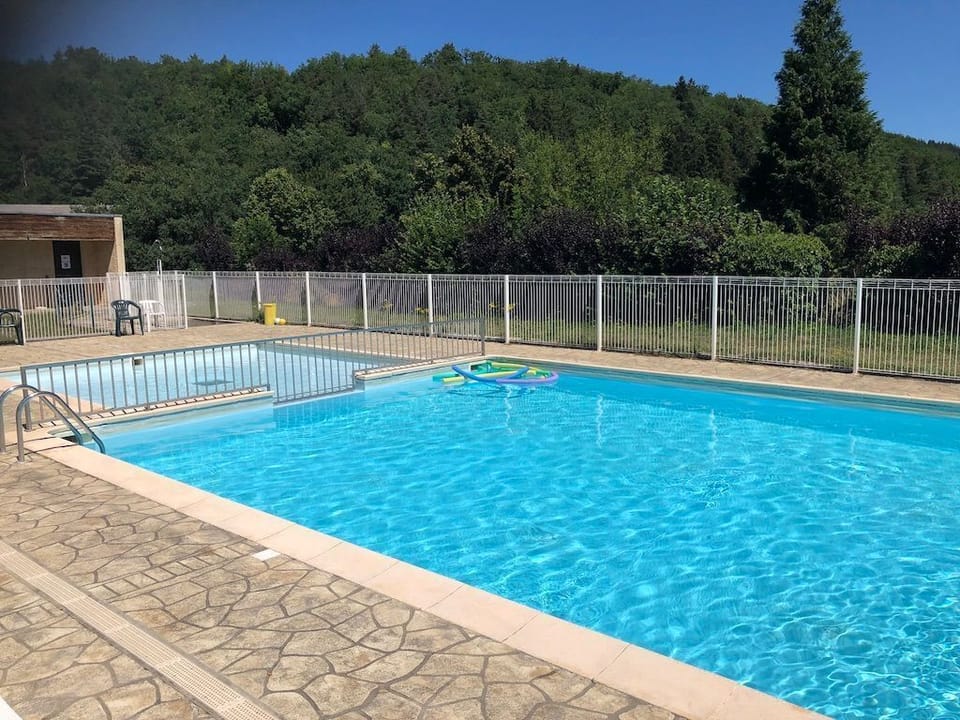 On a hot summer day, take a refreshing dip in the outdoor pool!