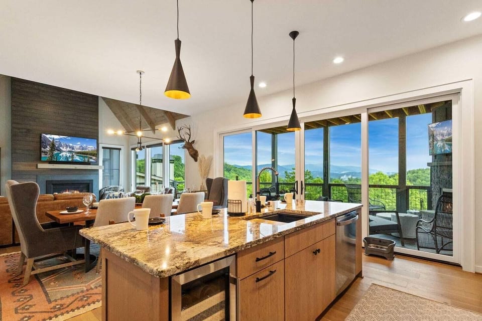 Large Island with Sight Lines Through to the Living Room
