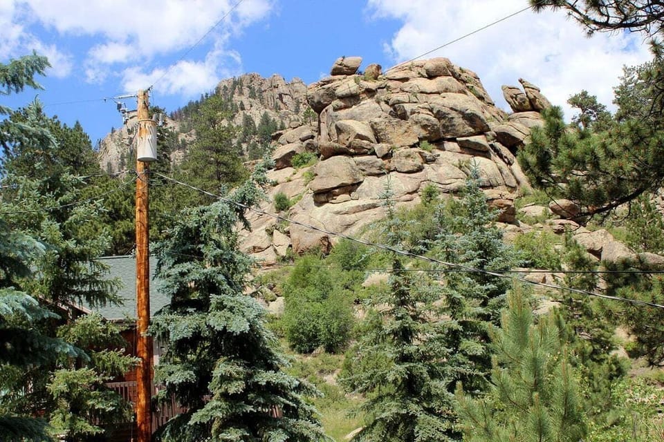 View of Rock Formation and Telephone Pole